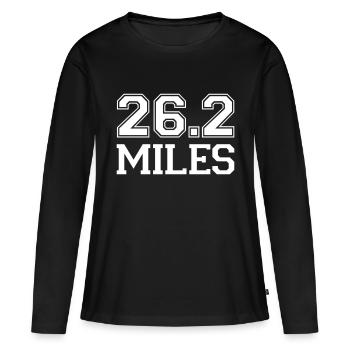 Marathon - T-shirt manches longues Premium bio Femme - noir - Devant - Julia (174cm)