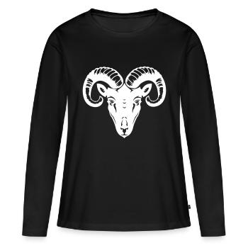 bélier - T-shirt manches longues Premium bio Femme - noir - Devant - Julia (174cm)