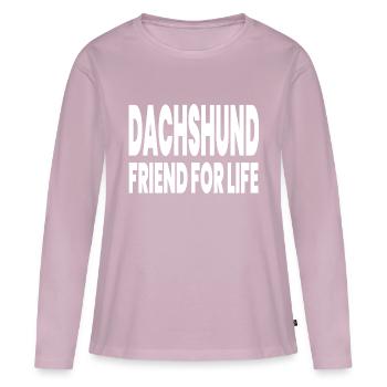 Dackel - Frauen Premium Bio Langarmshirt - Altrosa - Vorne - Julia (174cm)