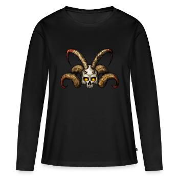 Crâne du diable 2 - T-shirt manches longues Premium bio Femme - noir - Devant - Julia (174cm)