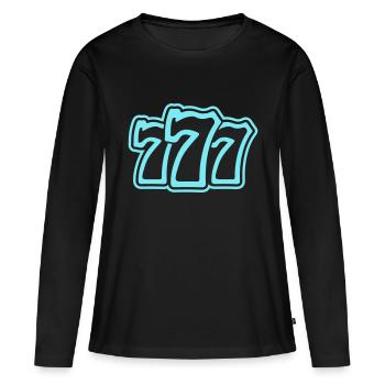 777 - Frauen Premium Bio Langarmshirt - Schwarz - Vorne - Julia (174cm)