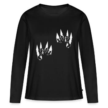 Griffes d’animaux - T-shirt manches longues Premium bio Femme - noir - Devant - Julia (174cm)