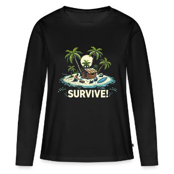 VACATION ON THE ISLAND - Women's Premium Organic Long Sleeve Shirt - black - Front - Julia (174cm)
