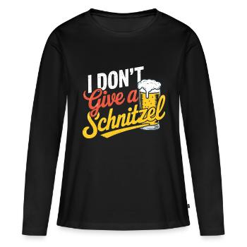 Je m’en fous d’une escalope - T-shirt manches longues Premium bio Femme - noir - Devant - Julia (174cm)