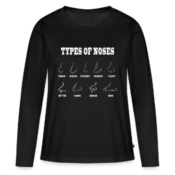 Types of Noses Vintage Nose shapes - T-shirt manches longues Premium bio Femme - noir - Devant - Julia (174cm)