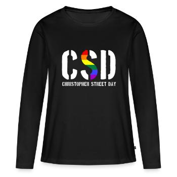 CSD - Christopher Street Day - Gay - Lesbian - Frauen Premium Bio Langarmshirt - Schwarz - Vorne - Julia (174cm)