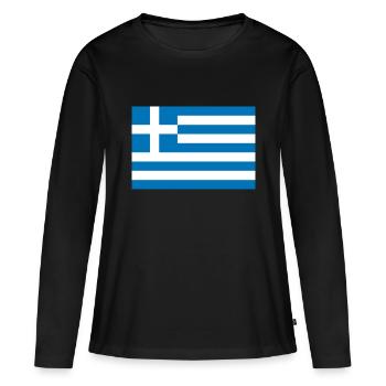 Grèce - T-shirt manches longues Premium bio Femme - noir - Devant - Julia (174cm)