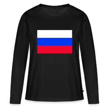 Russie - T-shirt manches longues Premium bio Femme - noir - Devant - Julia (174cm)