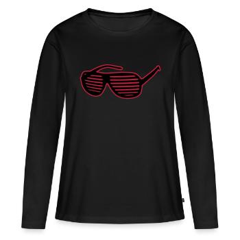 Partybrille Electro House Club Festival - Frauen Premium Bio Langarmshirt - Schwarz - Vorne - Julia (174cm)