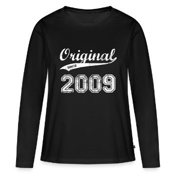2009 - Frauen Premium Bio Langarmshirt - Schwarz - Vorne - Julia (174cm)