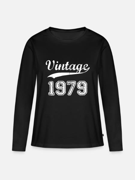 1979 - Frauen Premium Bio Langarmshirt - Schwarz