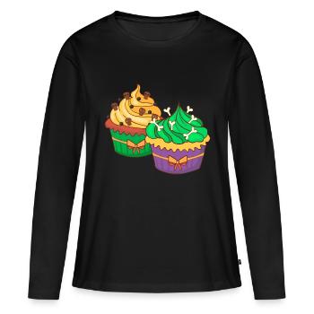 Halloween cupcake muffin cake baking sweets - Women's Premium Organic Long Sleeve Shirt - black - Front - Julia (174cm)