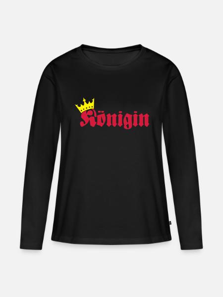 Königin - Frauen Premium Bio Langarmshirt - Schwarz