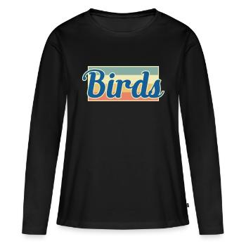 Oiseaux oiseaux - T-shirt manches longues Premium bio Femme - noir - Devant - Julia (174cm)