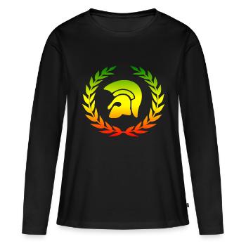 Trojan reggae laurel - T-shirt manches longues Premium bio Femme - noir - Devant - Julia (174cm)