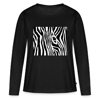 Zebrastreifen / zebra stripes (3c) - T-shirt manches longues Premium bio Femme - noir - Devant - Julia (174cm)