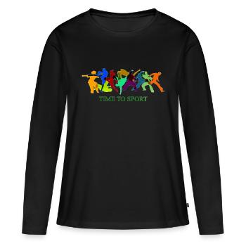 Sport - T-shirt manches longues Premium bio Femme - noir - Devant - Julia (174cm)