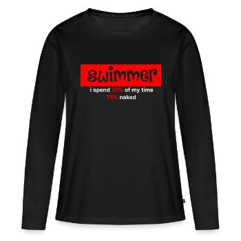 Nager - T-shirt manches longues Premium bio Femme - noir - Devant - Julia (174cm)
