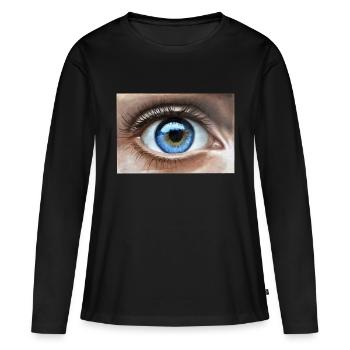 œil - T-shirt manches longues Premium bio Femme - noir - Devant - Julia (174cm)