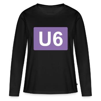 Berlin U-Bahn U6 - Frauen Premium Bio Langarmshirt - Schwarz - Vorne - Julia (174cm)