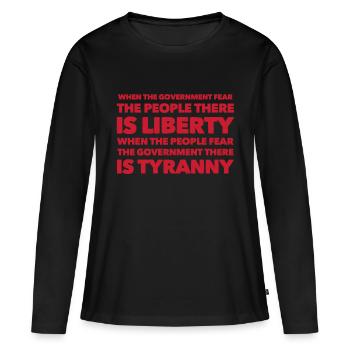 Fear the people - Women's Premium Organic Long Sleeve Shirt - black - Front - Julia (174cm)
