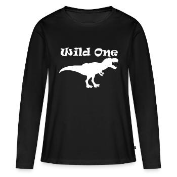 Dinosaure Dino Dinosaur - T-shirt manches longues Premium bio Femme - noir - Devant - Julia (174cm)