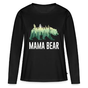 Mama Bear Mama Bear Bear Cadeau - T-shirt manches longues Premium bio Femme - noir - Devant - Julia (174cm)