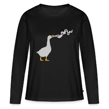 Joint Stoner Goose - T-shirt manches longues Premium bio Femme - noir - Devant - Julia (174cm)