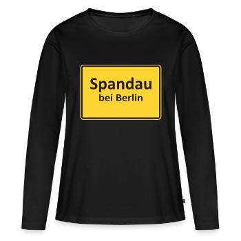 Spandau Ortseingang - Frauen Premium Bio Langarmshirt - Schwarz - Vorne - Julia (174cm)