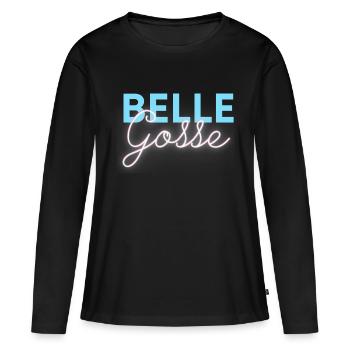 Article "Belle Gosse" - T-shirt manches longues Premium bio Femme - noir - Devant - Julia (174cm)