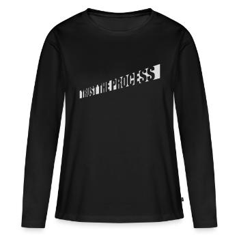 faire confiance au processus Devis - T-shirt manches longues Premium bio Femme - noir - Devant - Julia (174cm)