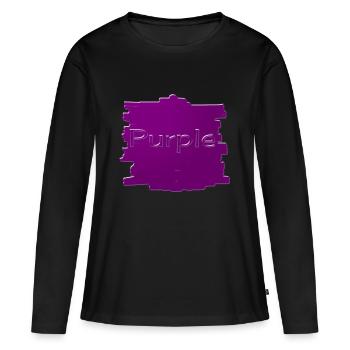 Pourpre - T-shirt manches longues Premium bio Femme - noir - Devant - Julia (174cm)