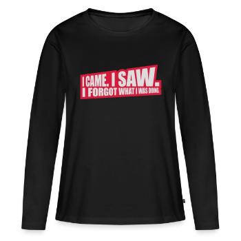 Je suis venu voir oublier - T-shirt manches longues Premium bio Femme - noir - Devant - Julia (174cm)
