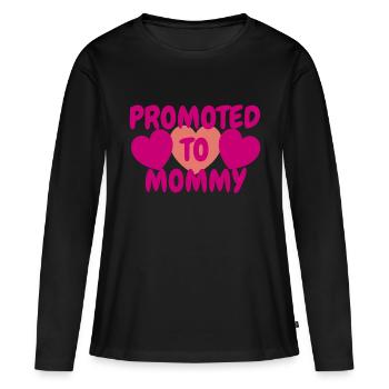 Mutter werdende Mama Mommy Schwangerschaft Mom - Frauen Premium Bio Langarmshirt - Schwarz - Vorne - Julia (174cm)
