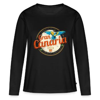 Grande Canarie Perroquet Îles Canaries Espagne - T-shirt manches longues Premium bio Femme - noir - Devant - Julia (174cm)