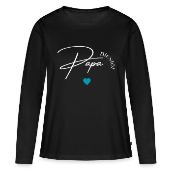 Bientôt papa - T-shirt manches longues Premium bio Femme - noir - Devant - Julia (174cm)