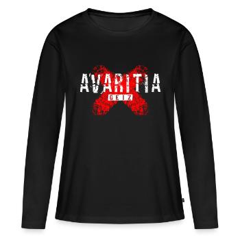Avaritia - L’avarice - T-shirt manches longues Premium bio Femme - noir - Devant - Julia (174cm)