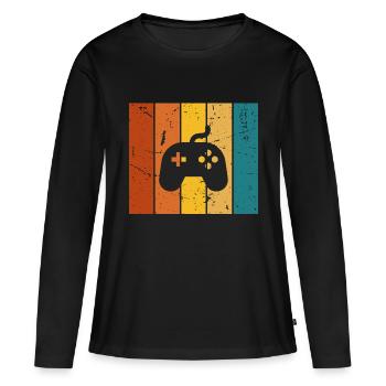 Vintage gift console - Women's Premium Organic Long Sleeve Shirt - black - Front - Julia (174cm)