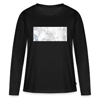 J’adore les cristaux - T-shirt manches longues Premium bio Femme - noir - Devant - Julia (174cm)