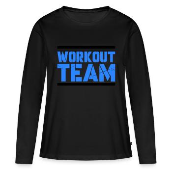 workout team - Frauen Premium Bio Langarmshirt - Schwarz - Vorne - Julia (174cm)