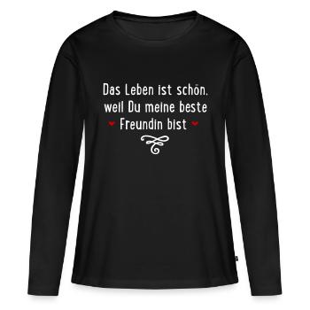 Beste Freundin - Frauen Premium Bio Langarmshirt - Schwarz - Vorne - Julia (174cm)