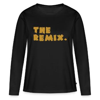 Le remix - T-shirt manches longues Premium bio Femme - noir - Devant - Julia (174cm)