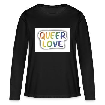 Queer love - T-shirt manches longues Premium bio Femme - noir - Devant - Julia (174cm)