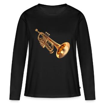 L’utilisation de la trompette - T-shirt manches longues Premium bio Femme - noir - Devant - Julia (174cm)