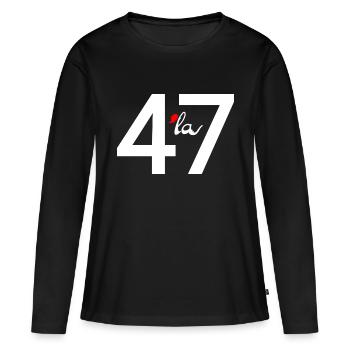 47 virgule la - T-shirt manches longues Premium bio Femme - noir - Devant - Julia (174cm)