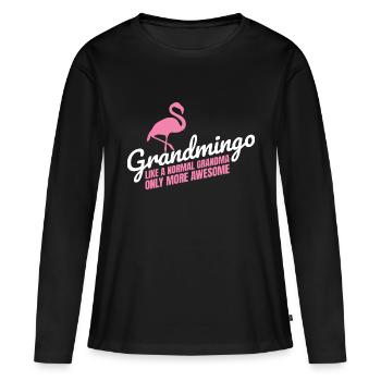 Flamingo Grandma - The coolest grandma ever! - Women's Premium Organic Long Sleeve Shirt - black - Front - Julia (174cm)