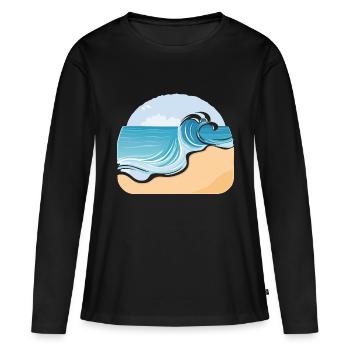 Plage de sable - T-shirt manches longues Premium bio Femme - noir - Devant - Julia (174cm)
