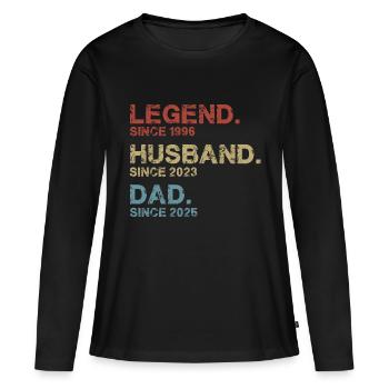 Legende Ehemann Vater - Frauen Premium Bio Langarmshirt - Schwarz - Vorne - Julia (174cm)