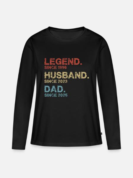 Legende Ehemann Vater - Frauen Premium Bio Langarmshirt - Schwarz