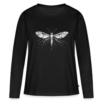 Elektrisierte Motte - Frauen Premium Bio Langarmshirt - Schwarz - Vorne - Julia (174cm)